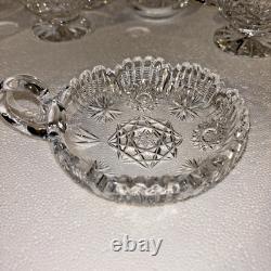 American Brilliant Cut Glass Crystal Full 10 Piece Set Rare Antique Find