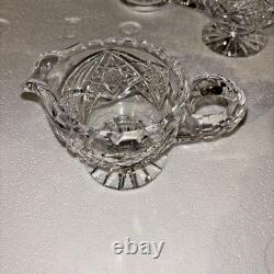 American Brilliant Cut Glass Crystal Full 10 Piece Set Rare Antique Find