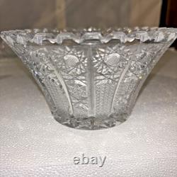American Brilliant Cut Glass Crystal Full 10 Piece Set Rare Antique Find