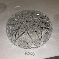 American Brilliant Cut Glass Crystal Full 10 Piece Set Rare Antique Find