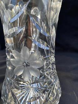 American Brilliant Cut Glass Crystal Heavy Water Pitcher