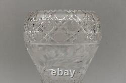 American Brilliant Cut Glass Crystal Vase 14.5 HUGE! - PRISTINE