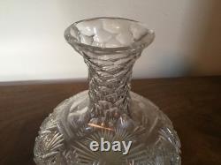 American Brilliant Cut Glass Crystal Water Carafe Wine Decanter 19th century