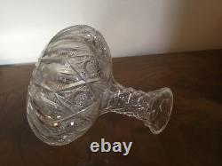 American Brilliant Cut Glass Crystal Water Carafe Wine Decanter 19th century