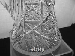 American Brilliant Cut Glass J. Hoare Monarch Pattern Pitcher Antique Crystal