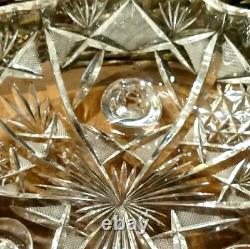 American Brilliant Cut Glass, Lead Crystal Footed Bowl, EUC