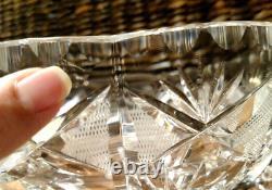 American Brilliant Cut Glass, Lead Crystal Footed Bowl, EUC