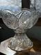 American Brilliant Cut Glass Pedestal Punch Bowl 14 Libbey Style Cut Crystal