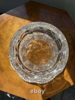 American Brilliant Cut Glass Pedestal Punch Bowl 14 Libbey Style Cut Crystal