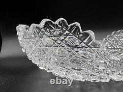 American Brilliant Cut Glass-Propeller By Parsche For Marshall Fields-Oval Bowl