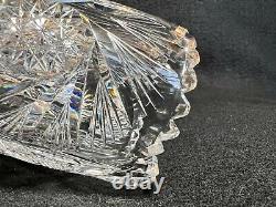 American Brilliant Cut Glass-Single Lily Epergne-Strawberry Diamond-Hobstar 13