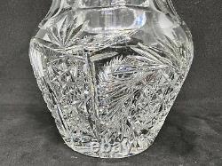 American Brilliant Cut Glass-Stunning 6 Lidded Jar/Humidor-Prisms & Pinwheels