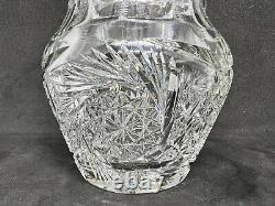 American Brilliant Cut Glass-Stunning 6 Lidded Jar/Humidor-Prisms & Pinwheels