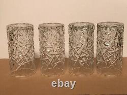 American Brilliant Cut Style Crystal Highball Glasses Set of 7 Extremely Rare