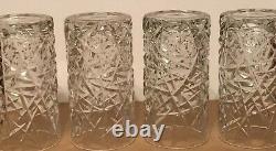 American Brilliant Cut Style Crystal Highball Glasses Set of 7 Extremely Rare