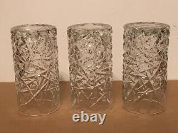 American Brilliant Cut Style Crystal Highball Glasses Set of 7 Extremely Rare