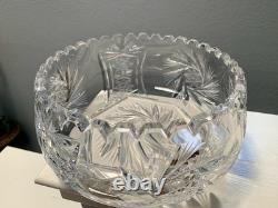 American Brilliant Hand-Cut Crystal Bowl with Sawtooth Rim