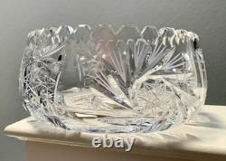 American Brilliant Hand-Cut Crystal Bowl with Sawtooth Rim