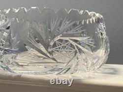 American Brilliant Hand-Cut Crystal Bowl with Sawtooth Rim