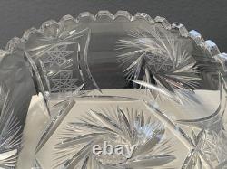 American Brilliant Hand-Cut Crystal Bowl with Sawtooth Rim