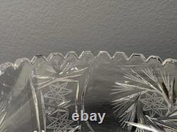 American Brilliant Hand-Cut Crystal Bowl with Sawtooth Rim