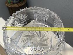 American Brilliant Hand-Cut Crystal Bowl with Sawtooth Rim
