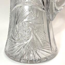 American Brilliant PINWHEEL Water Pitcher Cut Crystal Glass 11 -7/8 Vintage