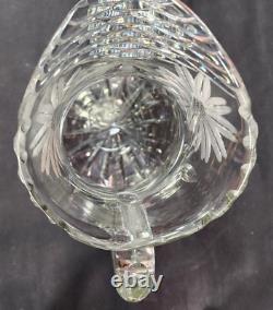 American Brilliant Period ABP Cut Crystal Glass Pitcher WIne Ewer 10.5 PRISTINE