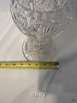 American Brilliant Period ABP Cut Glass Crystal Vase saw tooth edge