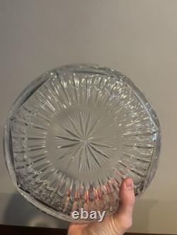 American Brilliant Period Clear Cut Crystal Glass 9 Bowl Rose Stems Etched