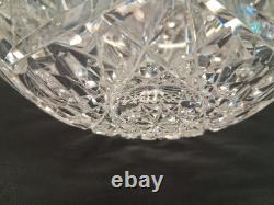 American Brilliant Period Clear Cut Crystal Glass Centerpiece Bowl 8 Antique