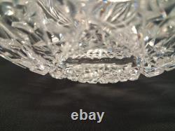 American Brilliant Period Clear Cut Crystal Glass Centerpiece Bowl 8 Antique