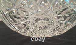 American Brilliant Period Clear Cut Crystal Glass Centerpiece Bowl 8 Antique