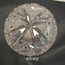 American Brilliant Period Clear Cut Crystal Glass Centerpiece Bowl 8 Antique