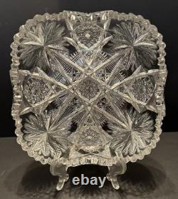 American Brilliant Period Crystal Glass Cut Bowl 8