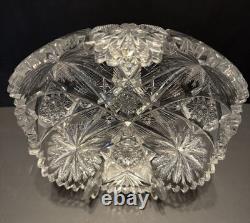 American Brilliant Period Crystal Glass Cut Bowl 8