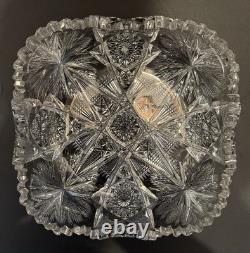 American Brilliant Period Crystal Glass Cut Bowl 8