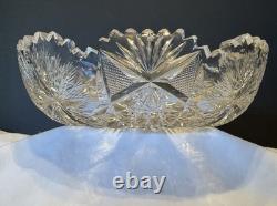American Brilliant Period Crystal Glass Cut Bowl 8