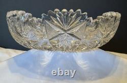 American Brilliant Period Crystal Glass Cut Bowl 8