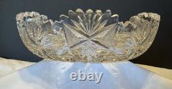 American Brilliant Period Crystal Glass Cut Bowl 8