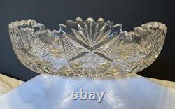 American Brilliant Period Crystal Glass Cut Bowl 8