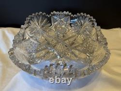 American Brilliant Period Crystal Glass Cut Bowl 8