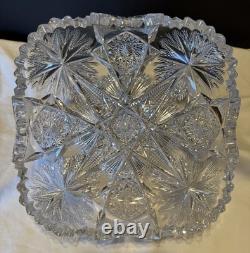 American Brilliant Period Crystal Glass Cut Bowl 8