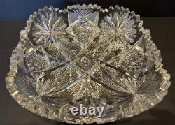 American Brilliant Period Crystal Glass Cut Bowl 8
