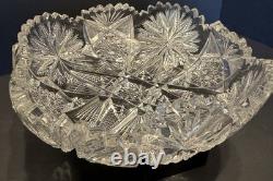 American Brilliant Period Crystal Glass Cut Bowl 8
