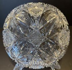 American Brilliant Period Crystal Glass Cut Bowl 8