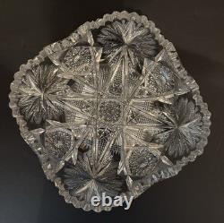 American Brilliant Period Crystal Glass Cut Bowl 8