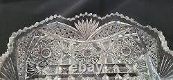 American Brilliant Period Cut Crystal Bowl square 8.75 x 2.75