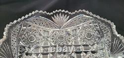 American Brilliant Period Cut Crystal Bowl square 8.75 x 2.75