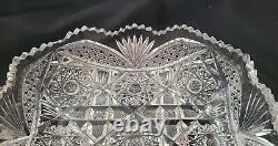 American Brilliant Period Cut Crystal Bowl square 8.75 x 2.75